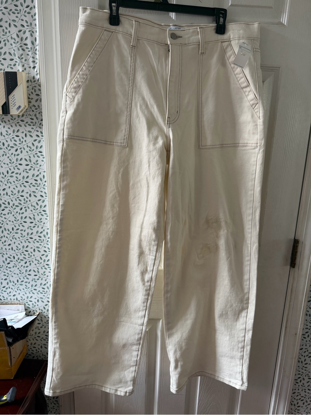 Time and Tru Cream Wide-Leg Women's Jeans - Picture 4 of 9